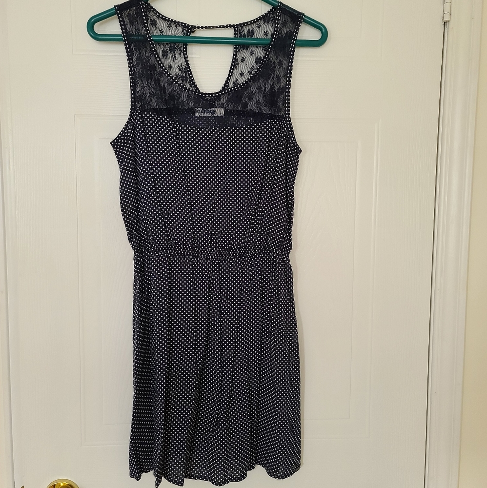 Garage Polk-a-dot Peek-a-boo Lace Dress - XS